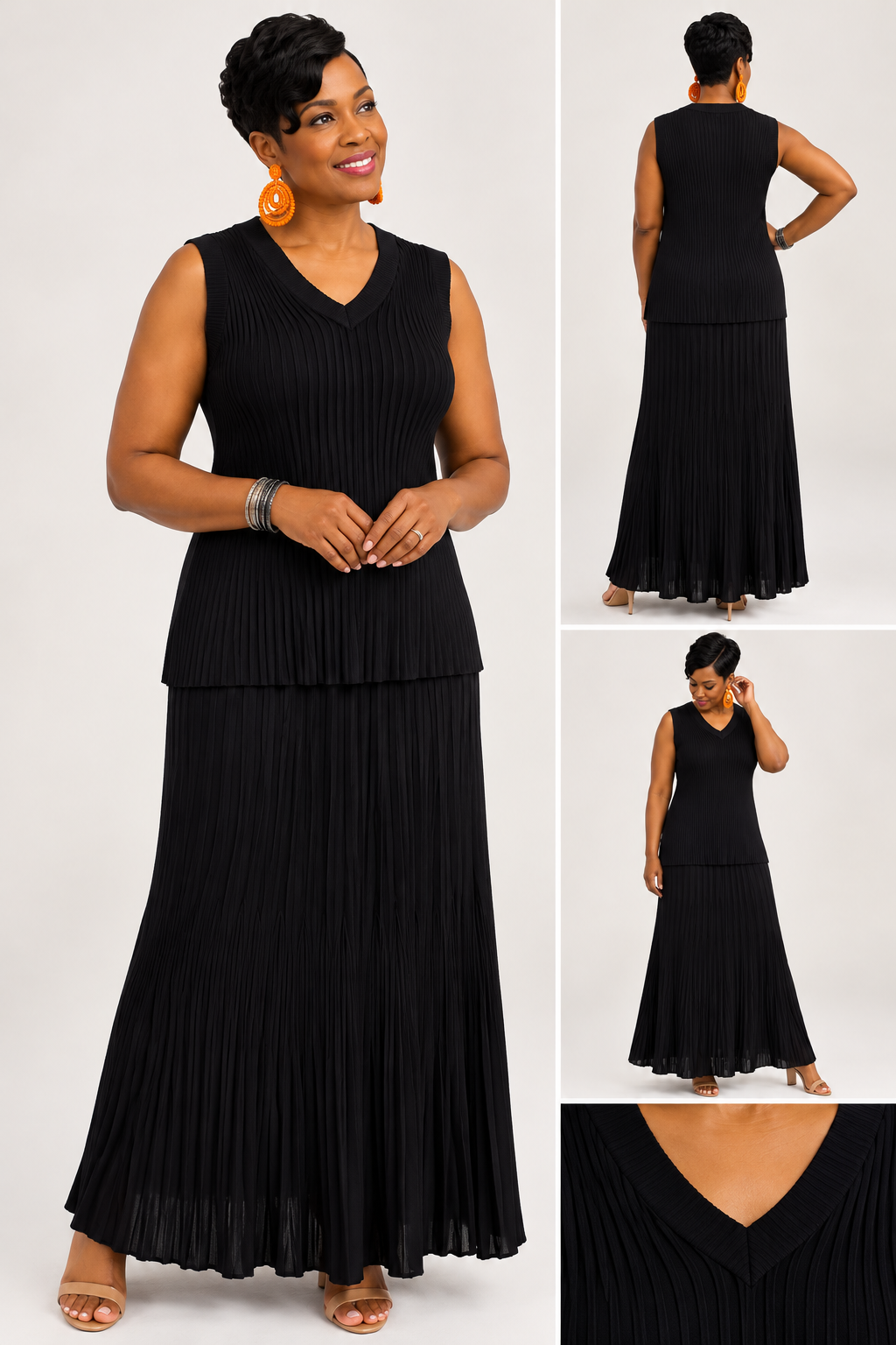 Ribbed Maxi Skirt Set