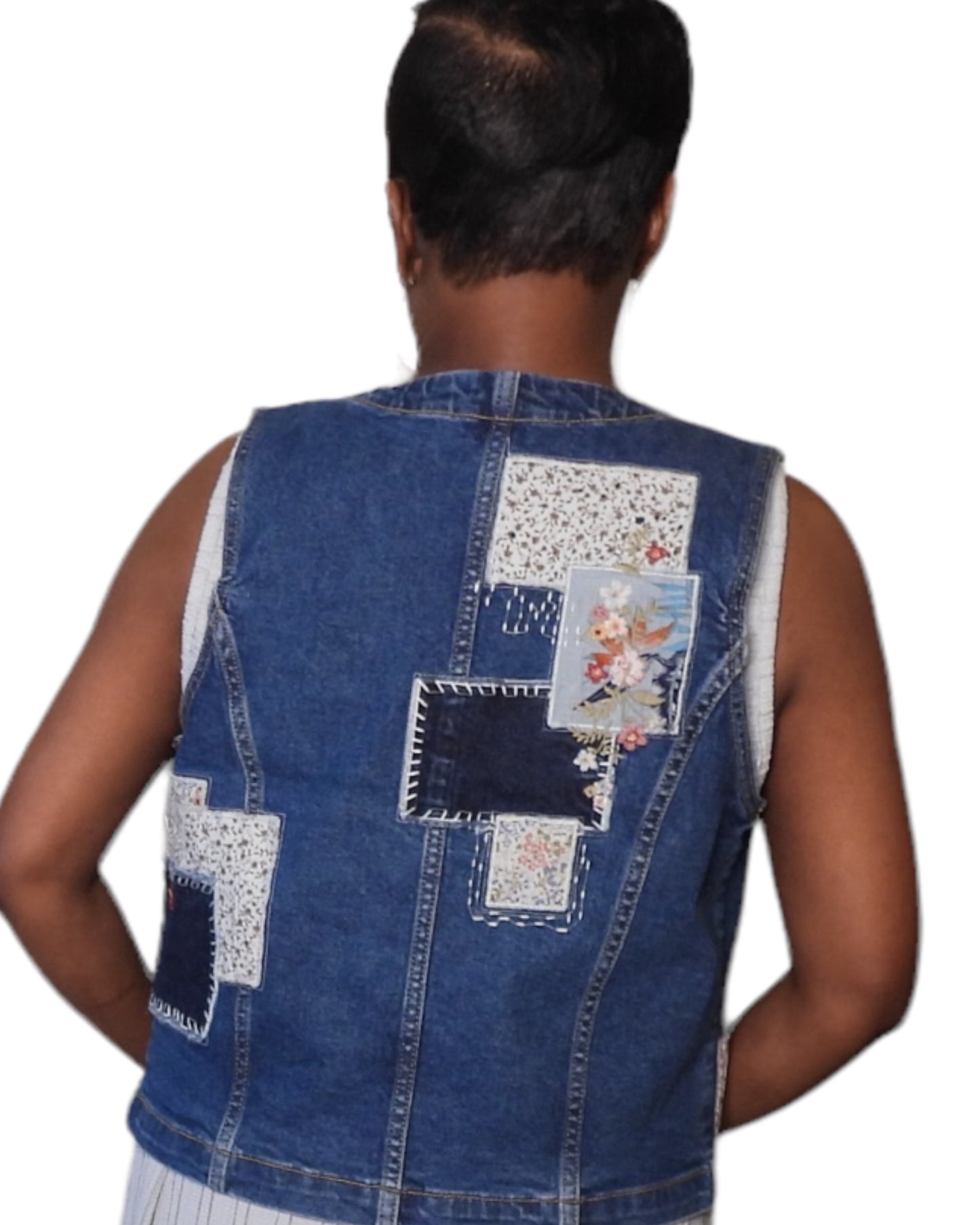 Driftwood Patchwork Denim Vest