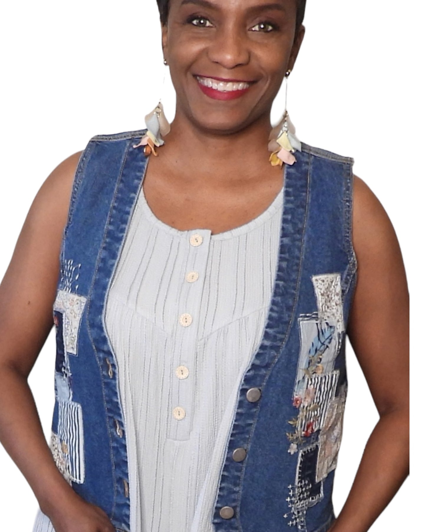 Driftwood Patchwork Denim Vest