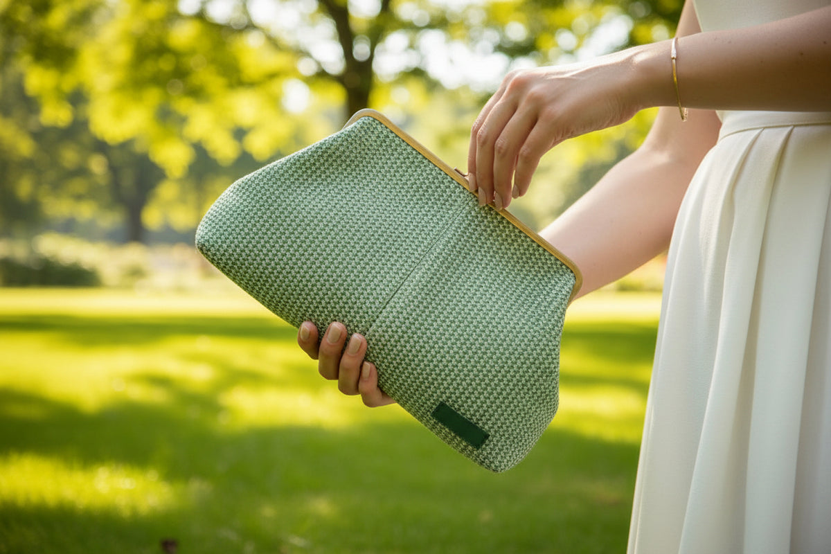 Grace & Mercy Kisslock Bag Raffia