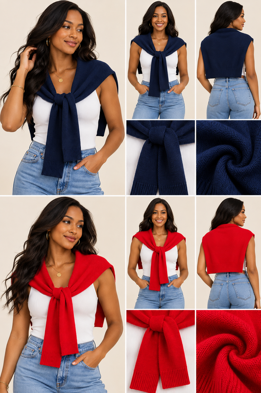 Preppy Mock Sweater Wrap
