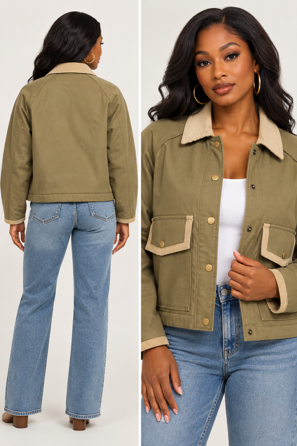 Contrast Trimmed Jacket