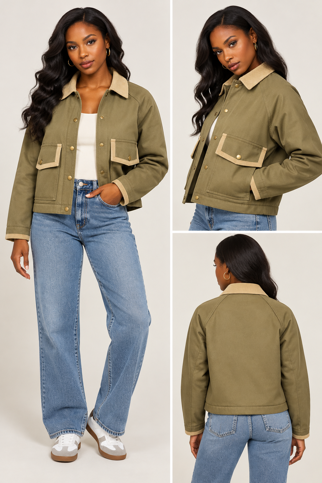 Contrast Trimmed Jacket