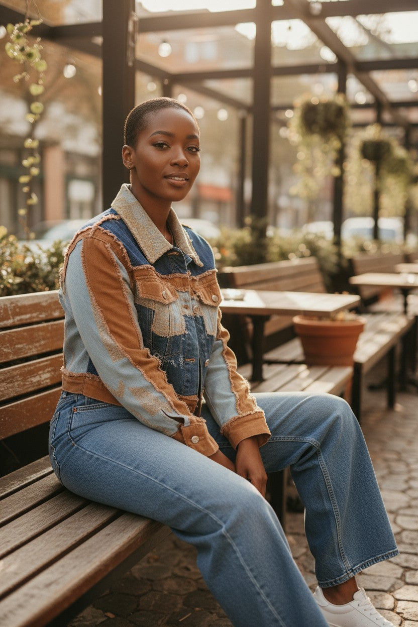 Color Block Denim Jacket