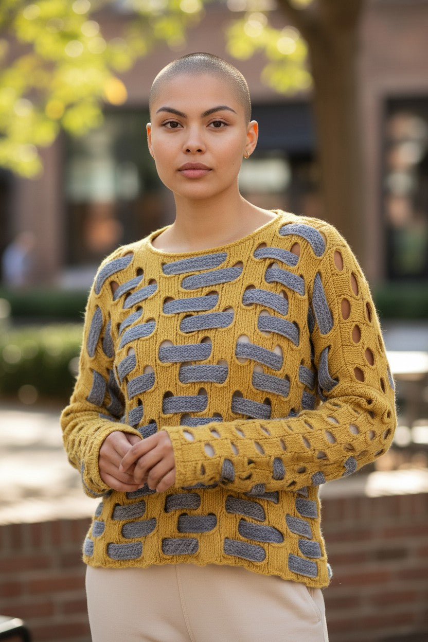 Denim Pullover Sweater